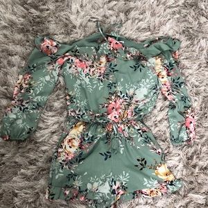 Long Sleeved Floral Romper